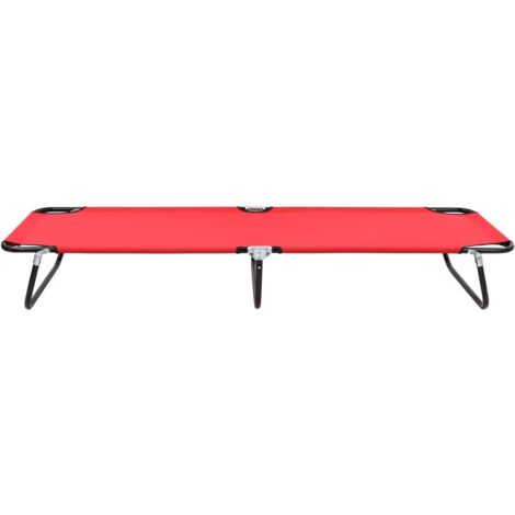 Chaise longue  Transat  Bain de soleil pliable Rouge Acier
