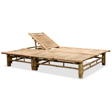 Chaise longue  Transat  Bain de soleil pour 2 personnes Bambou