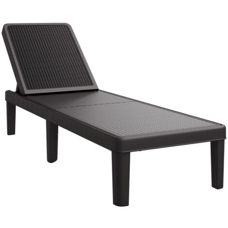 Chaise longue  Transat  Bain de soleil réglable en hauteur à 4 positions polypropylène