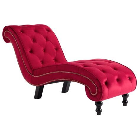 Chaise longue  Transat  Bain de soleil Velours Rouge