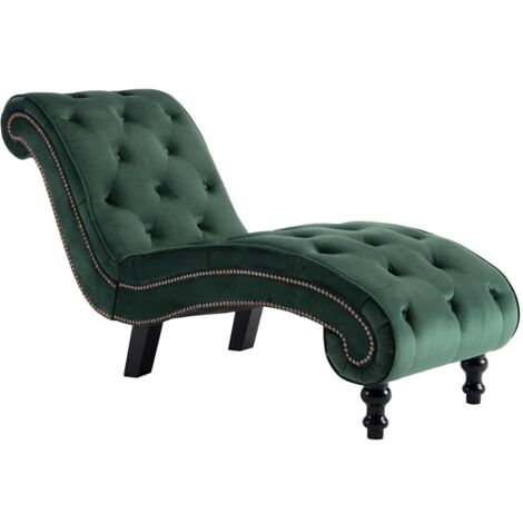 Chaise longue Transat Bain de soleil Velours Vert