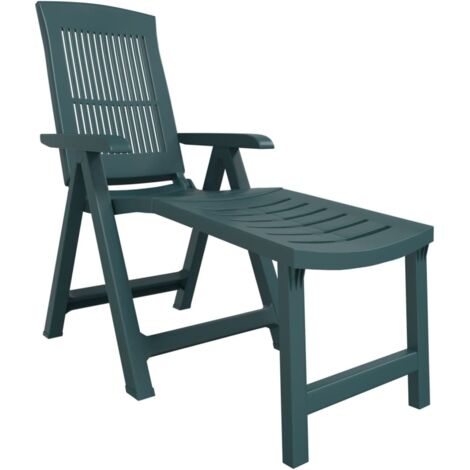 Chaise longue Transat Bain de soleil vert plastique