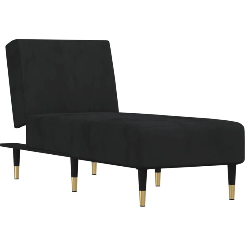 Vidaxl - Chaise longue noir velours