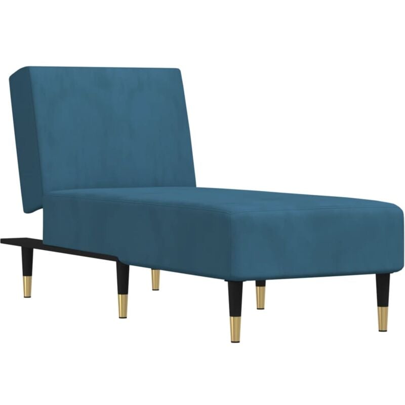 Vidaxl - Chaise longue bleu velours