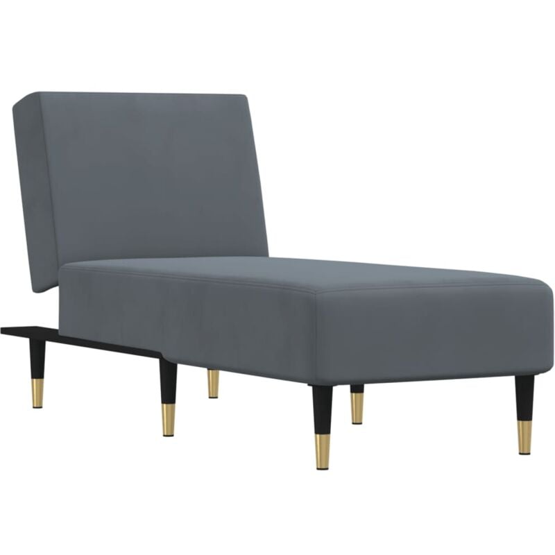Vidaxl - Chaise longue gris foncé velours