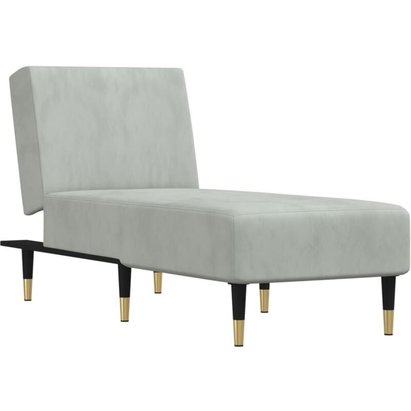 Vidaxl - Chaise longue gris clair velours