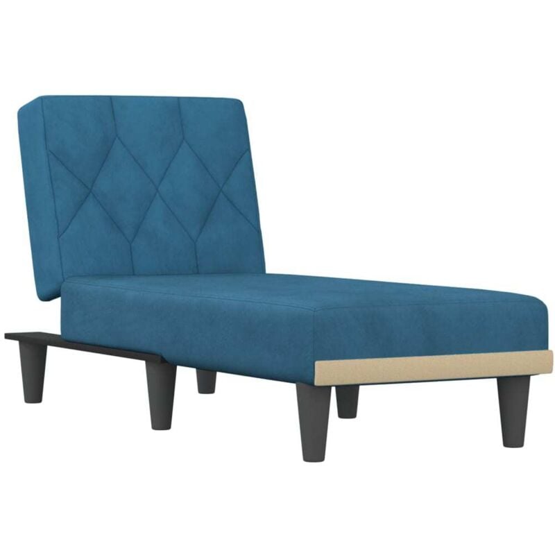 Vidaxl - Chaise longue bleu velours
