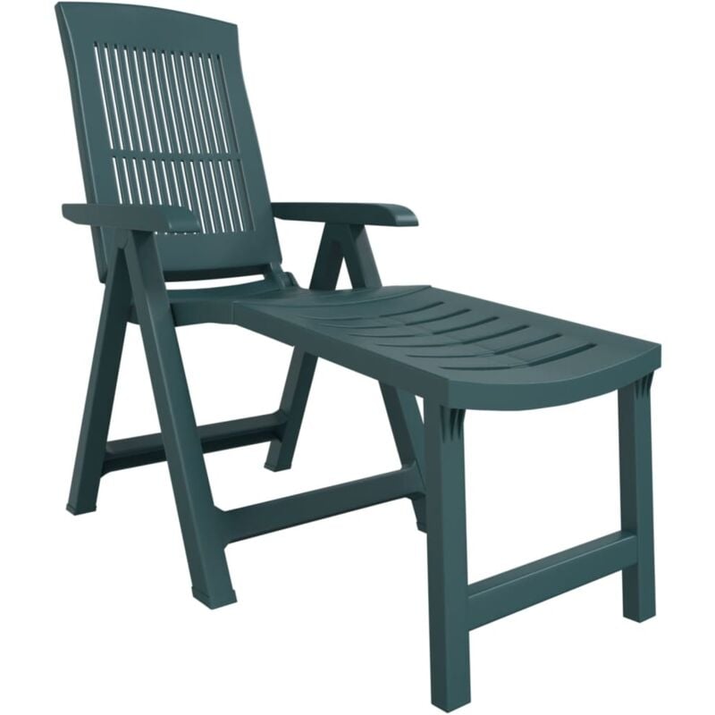Vidaxl - Chaise longue vert plastique