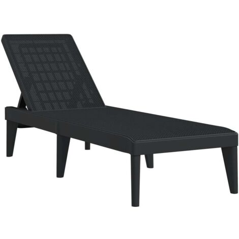 Chaise longue，Bain de soleil，Transat anthracite 186x60x29 cm PP CFW72384