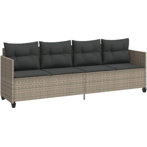 Chaise longue，Bain de soleil，Transat avec coussins gris clair résine tressée CFW64214