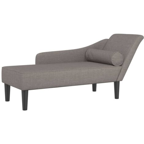 Chaise longue，Bain de soleil，Transat avec coussins taupe tissu CFW86589