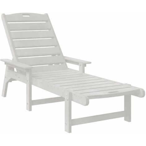 Chaise longue，Bain de soleil，Transat Blanc 73.5 x 92 x 90 cm HDPE CFW14245