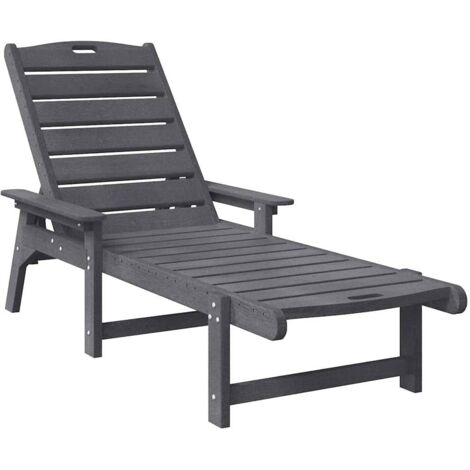 Chaise longue，Bain de soleil，Transat Gris clair 73.5 x 92 x 90 cm HDPE CFW48557