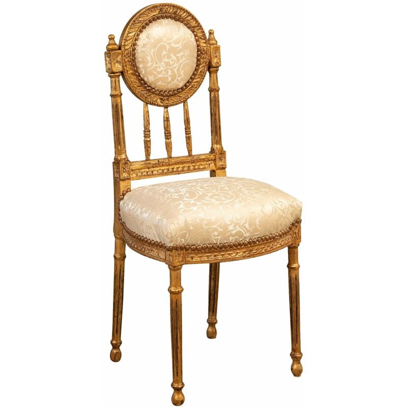 Biscottini - Chaise Louis xvi de style français en hêtre massif