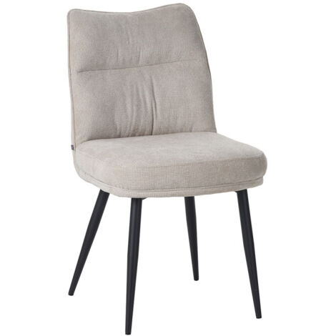 Chaise Louise tissu beige pieds métal