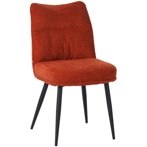 Chaise Louise tissu terracotta pieds métal