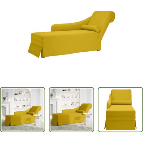 Chaise lounge -  Chaise longue respaldo reposabrazos derecho terciopelo amarillo