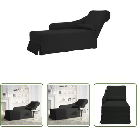 Chaise lounge -  Chaise longue respaldo reposabrazos derecho terciopelo negro