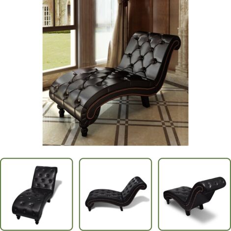 Chaise lounge -  Diván de cuero sintético marrón