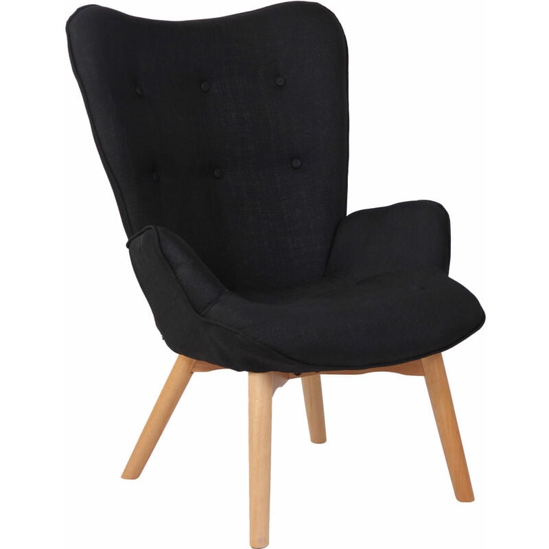 CLP - légant fauteuil de salon élégant moderne dans le tissu Chesterfield Diverses couleurs Couleur : Noir