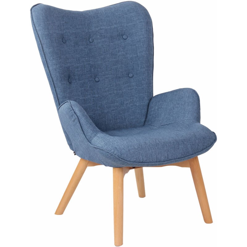 CLP - légant fauteuil de salon élégant moderne dans le tissu Chesterfield Diverses couleurs Couleur : Bleu