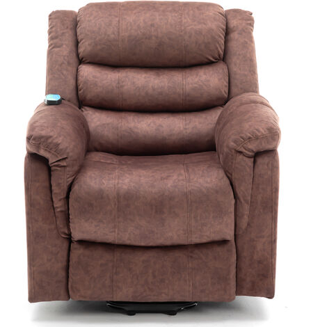 Chaise Lounge Poltrona reclinabile Poltrona Massaggiante Elettrica per Divano in Tessuto Antiscivolo Marrone