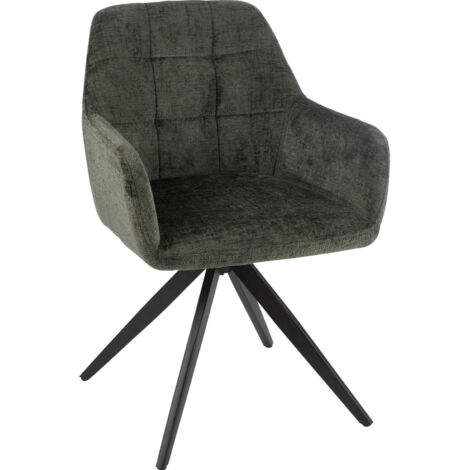 Chaise lounge verte en acier et tissu pour salon élégant - Vert foncé élégant