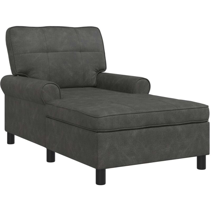 Chaise Lounge With Cushion Black 91 X 157 X 91 Cm Faux Leather Vidaxl