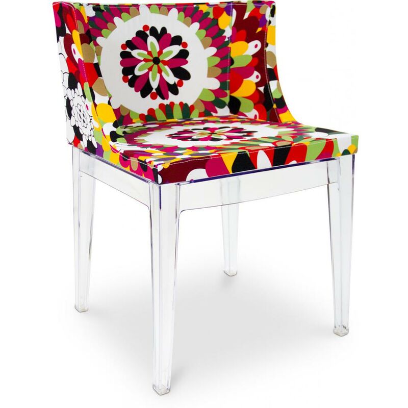 Chaise de salle à manger - Transparent - Design avec accoudoirs - Miss Style Transparent - pc, Bois, Lin, Tissu, Plastique, Bois - Transparent