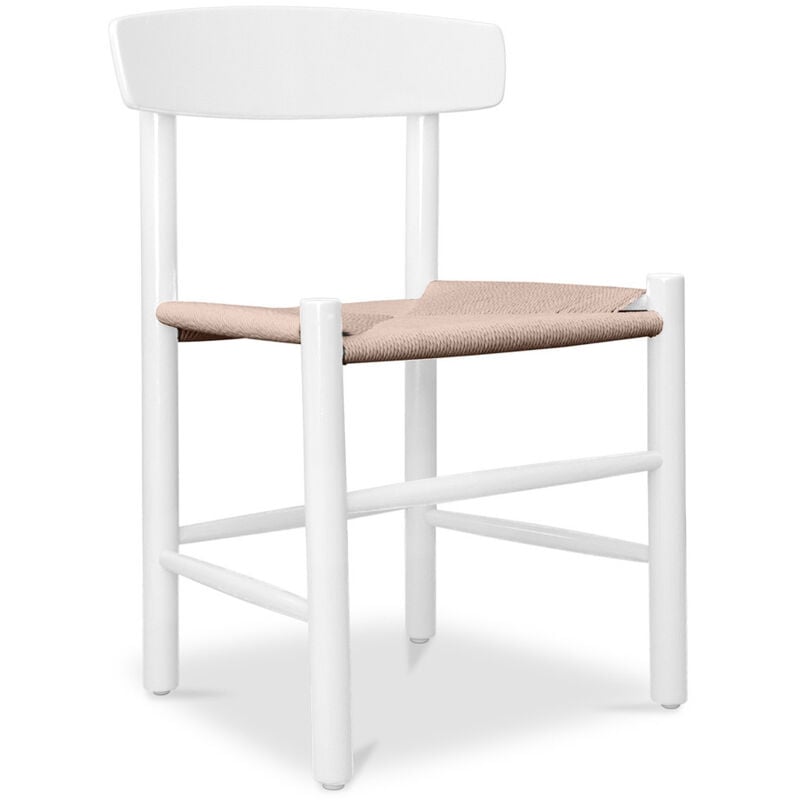 Privatefloor - Chaise de salle à manger en bois - Style scandinave - Batsheva Blanc