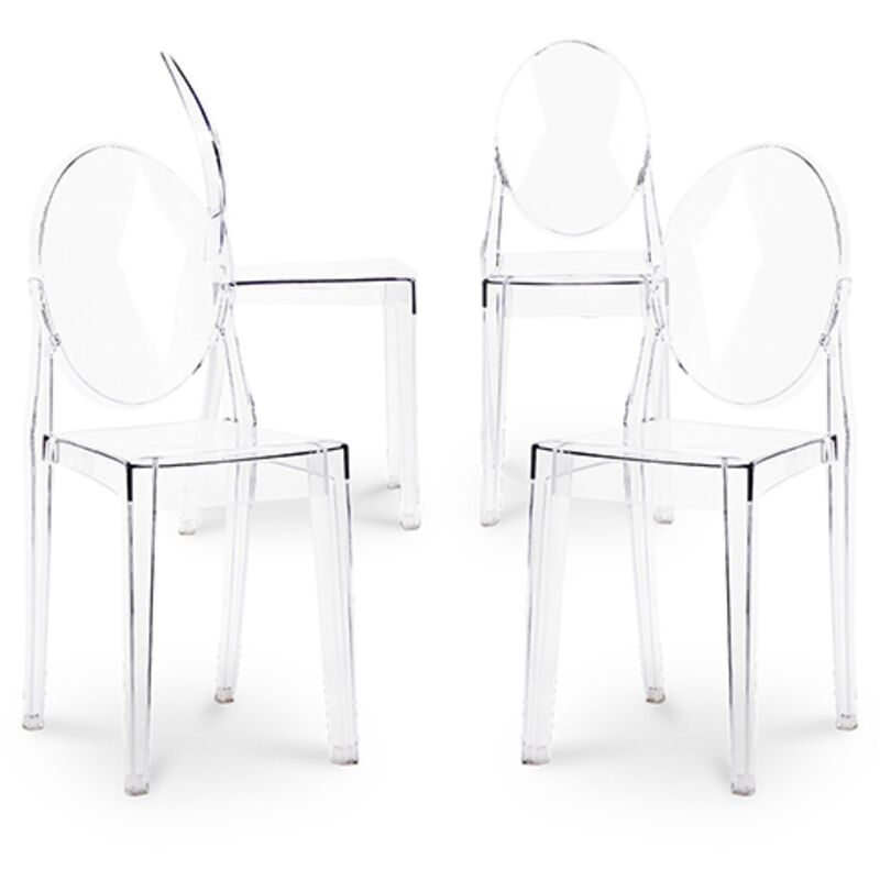 Privatefloor - Lot de 4 chaises de salle à manger transparentes - Victoria Queen Transparent Privatefloor - Lot de 4 chaises de salle à manger transparentes - Victoria Queen Transparent