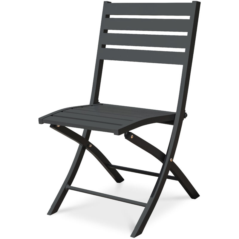 Chaise de jardin pliante en aluminium Gris Anthracite