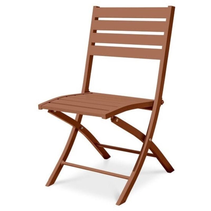 Dcb garden Chaise de jardin pliante en aluminium rouge L.46 x l.41 x H.82 cm