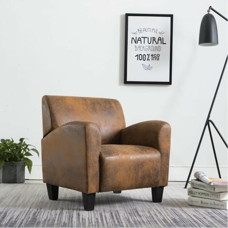 Chaise Marron Similicuir daim