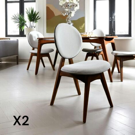Chaise médaillon écrue - style moderne (lot de 2) DILI