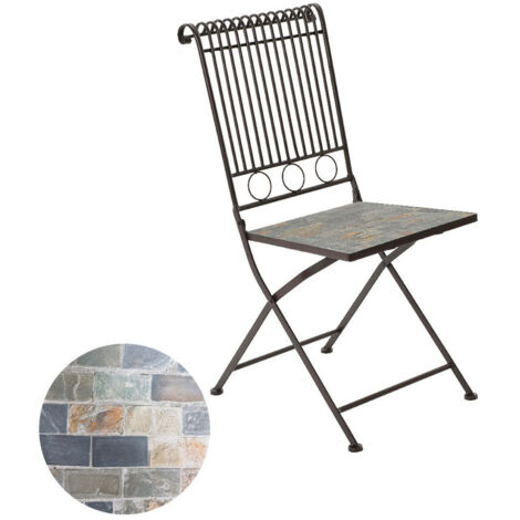 Chaise Métallique/Mosaïque Couleur: Marron 39x39x90cm Modèle Stuttgart Pour Extérieur