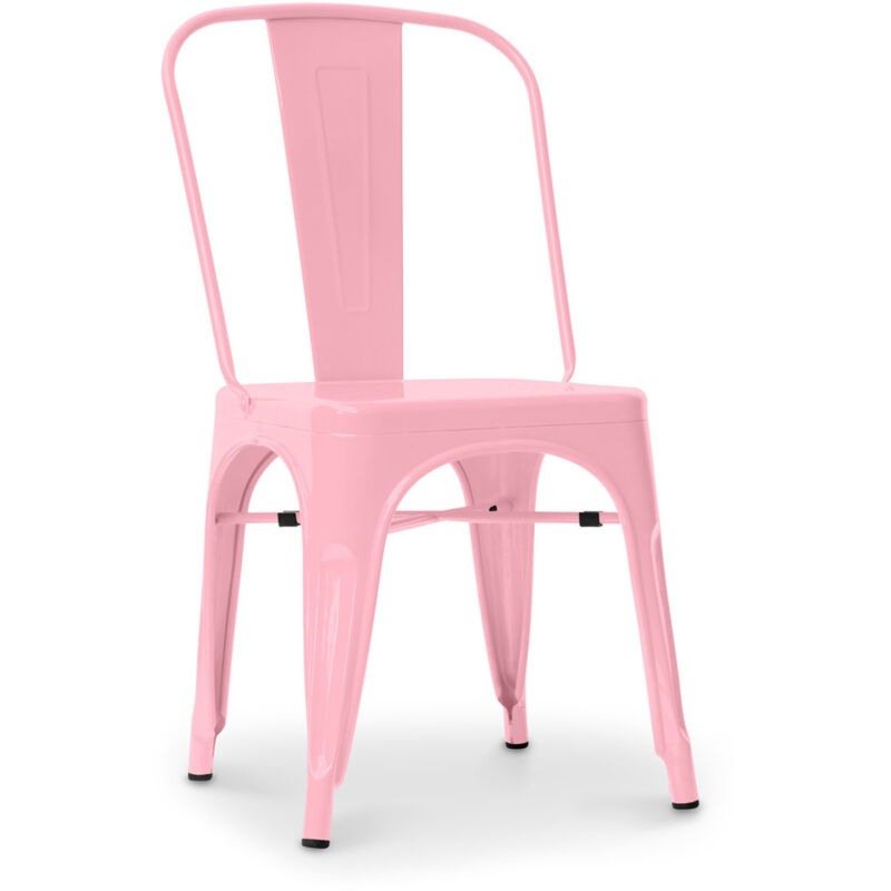 Chaise en acier de salle à manger - Design industriel - Nouvelle édition - Stylix Rose