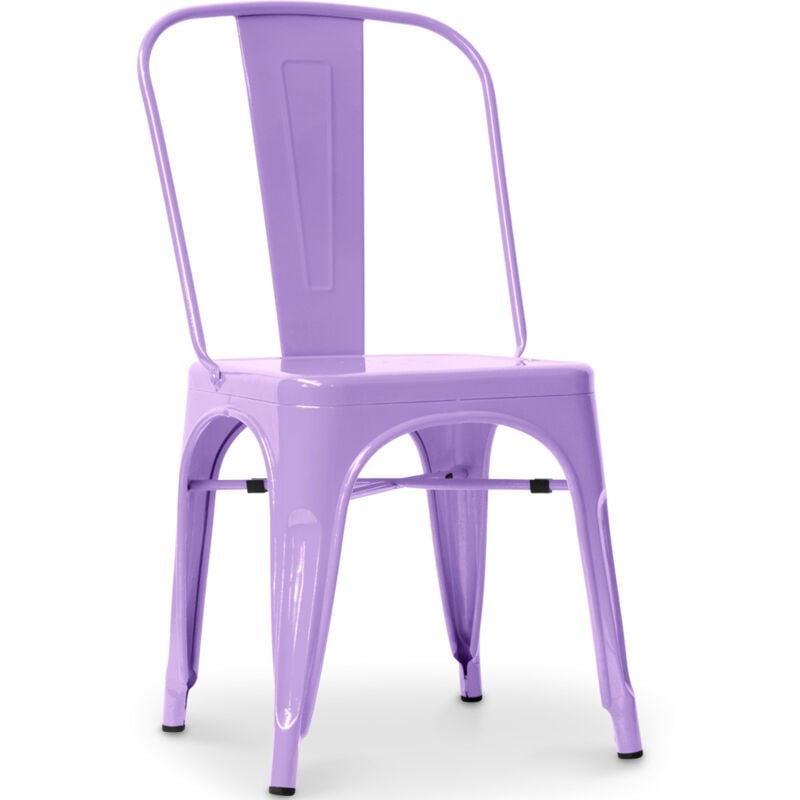 Chaise en acier de salle à manger - Design industriel - Nouvelle édition - Stylix Violet pastel