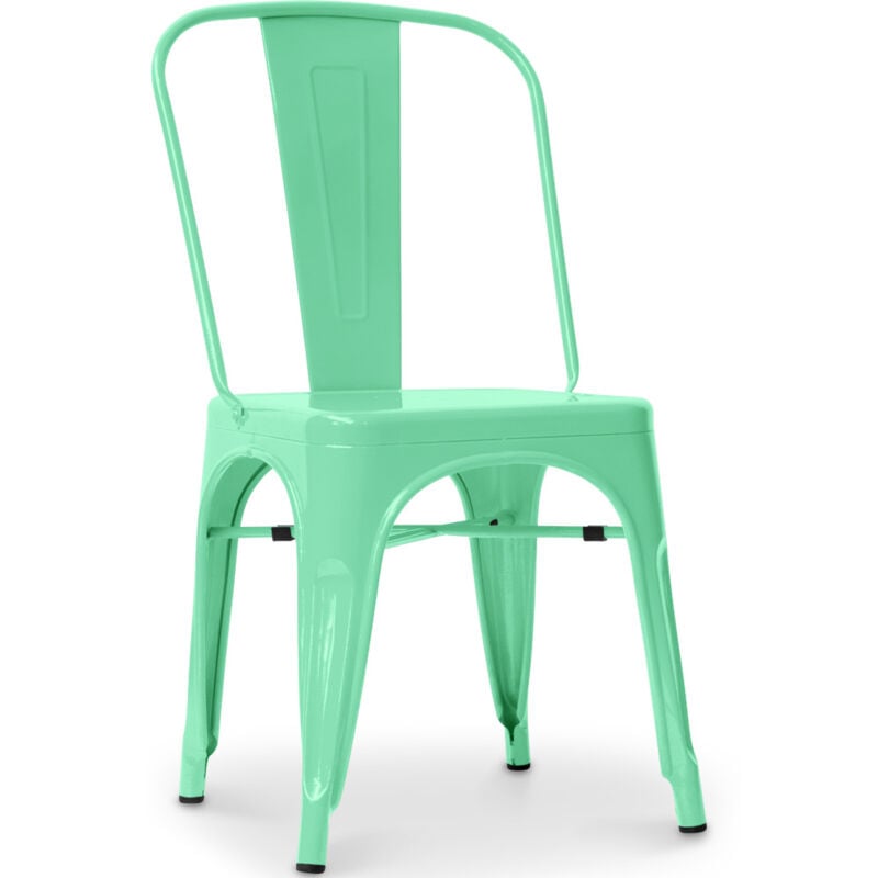 Chaise en acier de salle à manger - Design industriel - Nouvelle édition - Stylix Menthe