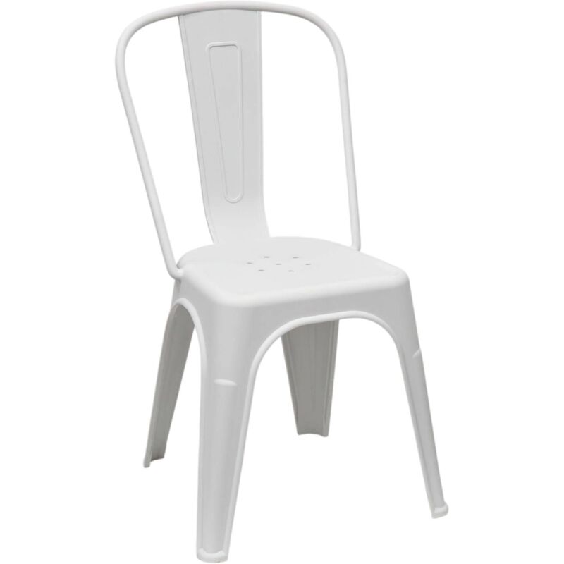 Chaise Mod. Industrielle Urbaine en Polypropylène Blanc Pizzeria Bar Restaurant