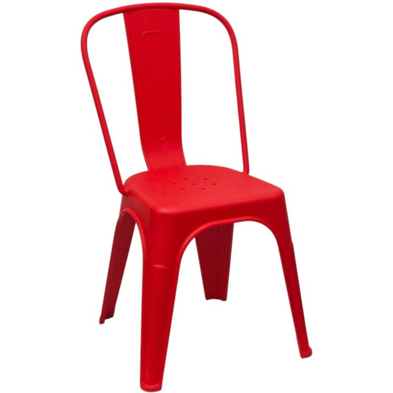 Chaise Mod. Urbaine Industrielle en Polypropylène Rouge Pizzeria Bar Restaurant
