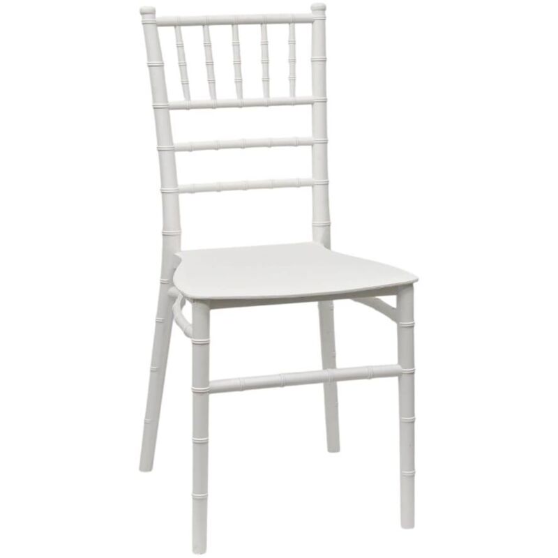 Ws Design – Chaise pliante Chiavarina blanche – Polypropylène – Hauteur d'assise 45 cm – Empilable pour événements et restauration – 4 kg