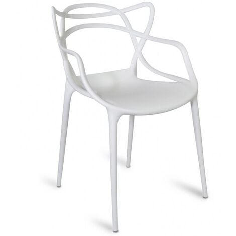 Chaise moderne avec accoudoirs polypropylène blanc Beliano