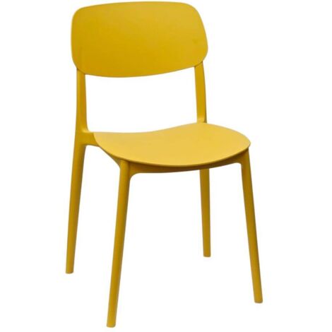 WS DESIGN Chaise moderne en polypropylène Restaurant Mustard Mod. Ortigia