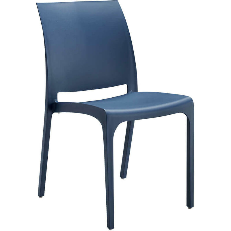 Chaise de plein air en polypropylène startable avec pieds de lyrs sans glissement Blue - Blue