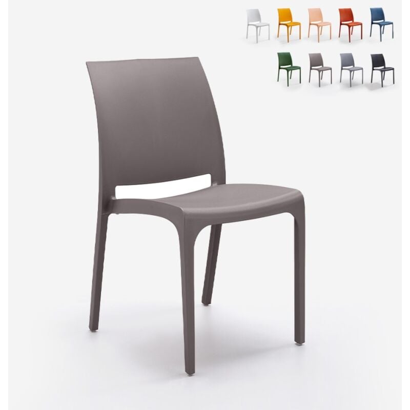Chaise empilable pour bar restaurant jardin extérieur intérieur Volga Bica Gris tourterelle