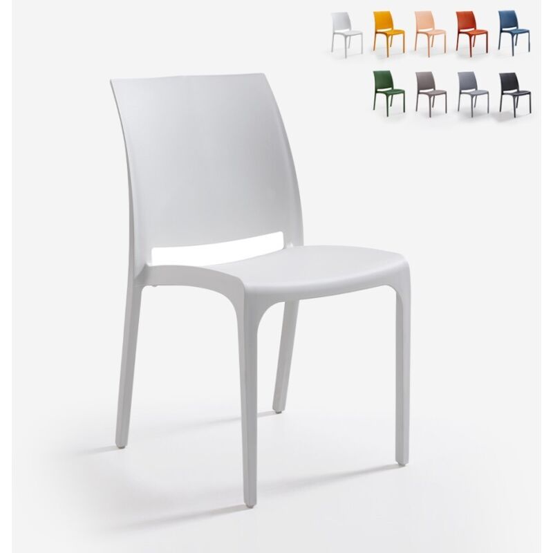 Bica - Chaise de plein air en polypropylène startable avec pieds de lyrs sans glissement White - White