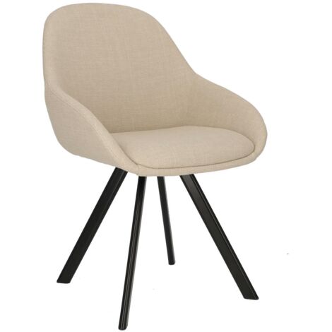 Chaise Nels pieds rembourrés beige et noir