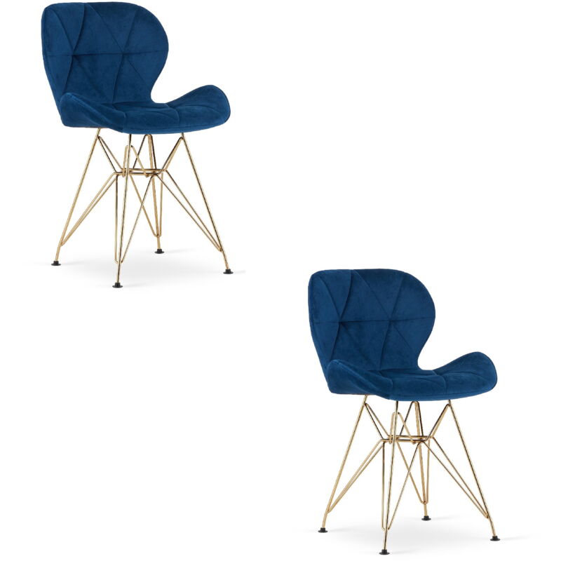 Chaise NEST - velours Grant / pieds dorés x 2