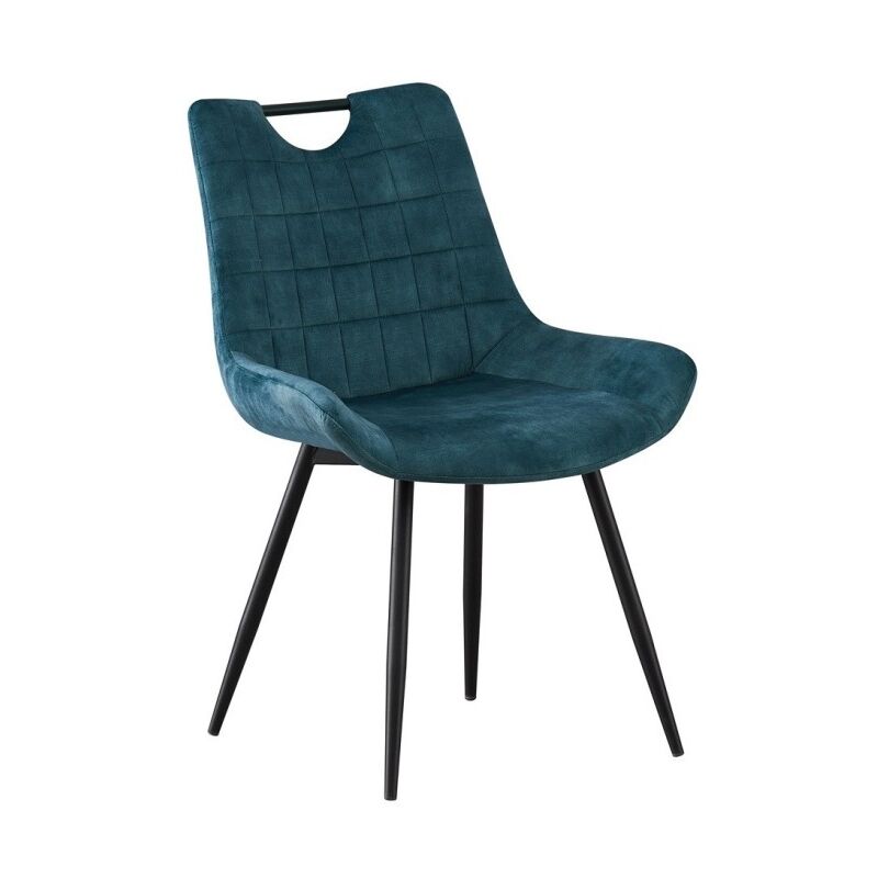 Meublorama - Chaise 'nino' Velours Petrol, dimension H84 x L56 x P62.5, idéal pour votre cuisine ou salle à manger